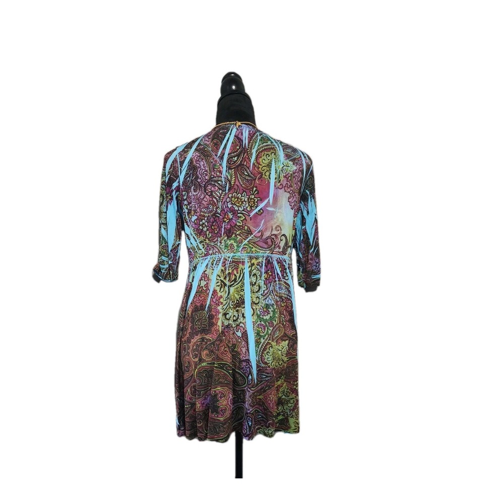 APT 9 Womens Multicol Top  Dress Tattoo Print V Neckline 3/4 Sleeve Size  Medium - Picture 15 of 16